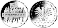 20 Euro Sterlingsilber Deutschland 2018 *100 Jahre Frauenwahlrecht* Stempelglanz in Münzkapsel