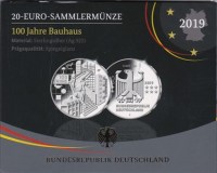 20 Euro Sterlingsilber Deutschland 2018 *100 Jahre Bauhaus* Spiegelglanz im Blister